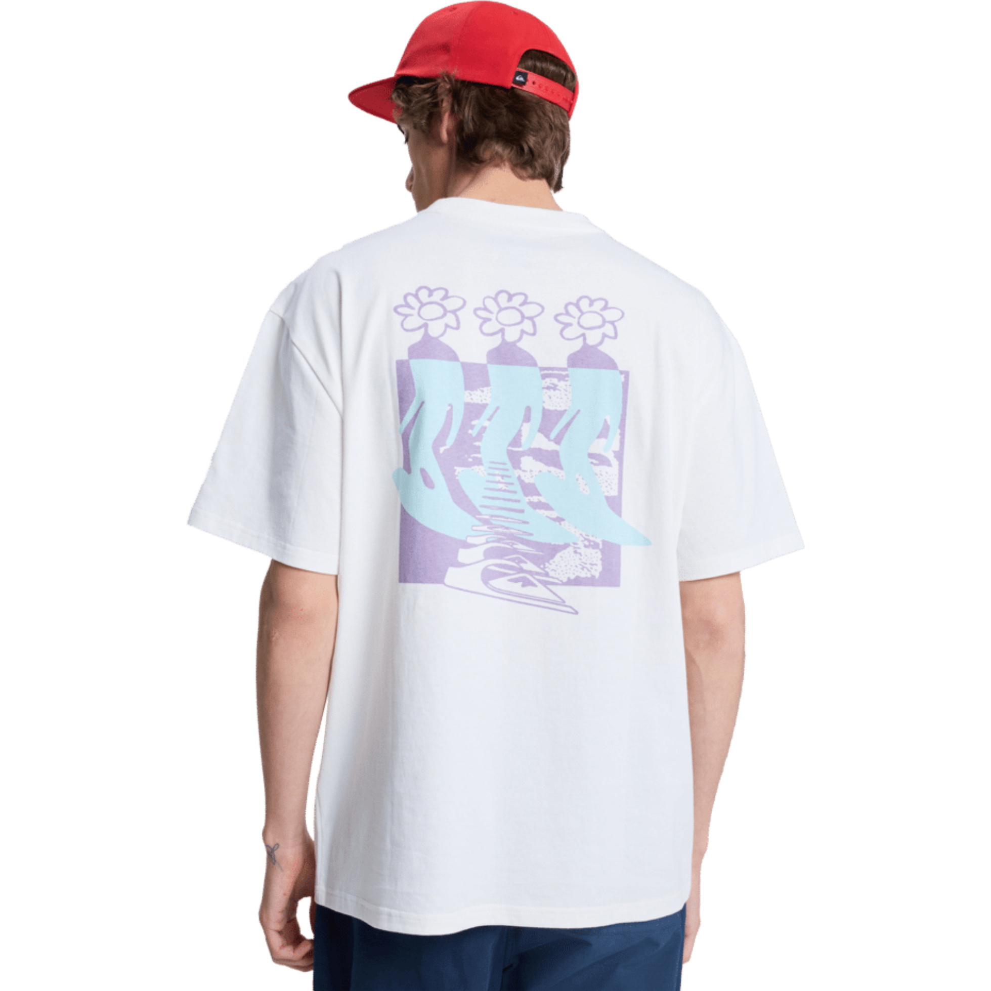 2026 Quiksilver Mens Flowers Surfing Tee EQYZT08301 - Snow White